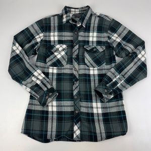 Five Brother Women's Size L Flannel Shirt Plaid Blue Plaid Reinforced Bust